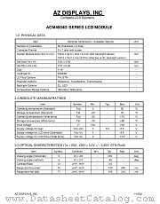 ACM4004D-NEYH-T datasheet pdf AZ Displays