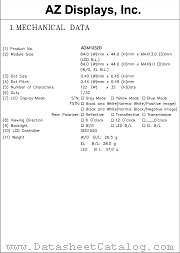 AGM1232D-REFBH-T datasheet pdf AZ Displays