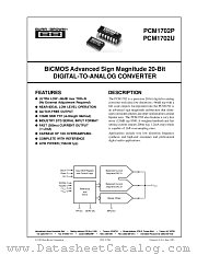 PCM1702U-K datasheet pdf Burr Brown