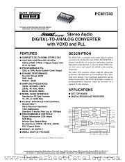 PCM1740E_2K datasheet pdf Burr Brown