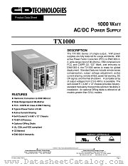 TX1000MFASLPLNH datasheet pdf C&D Technologies