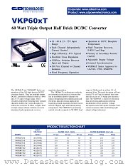 VKP60LT315-6 datasheet pdf C&D Technologies
