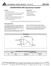 CMV1020Y datasheet pdf California Micro Devices Corp