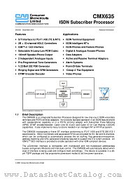 CMX635L4 datasheet pdf CONSUMER MICROCIRCUITS LIMITED