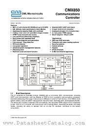 CMX850L8 datasheet pdf CONSUMER MICROCIRCUITS LIMITED