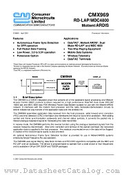CMX969E2 datasheet pdf CONSUMER MICROCIRCUITS LIMITED
