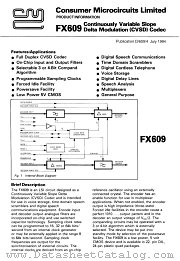 FX609J datasheet pdf CONSUMER MICROCIRCUITS LIMITED