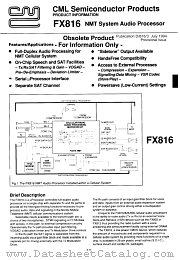 FX816DW datasheet pdf CONSUMER MICROCIRCUITS LIMITED