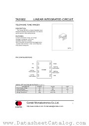 TA31002 datasheet pdf Contek Microelectronics