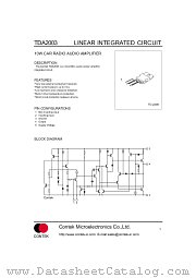 TDA2003 datasheet pdf Contek Microelectronics
