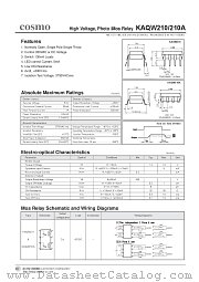 KAQW210A datasheet pdf Cosmo Electronics