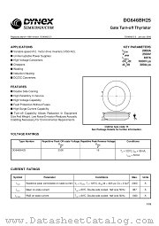 DG626BH25 datasheet pdf Dynex Semiconductor