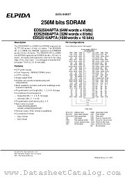 EDS2508APTA-60L datasheet pdf Elpida Memory