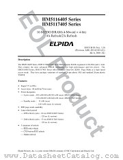 HM5117405S-5 datasheet pdf Elpida Memory