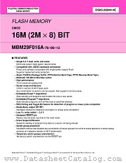 MBM29F016A-12PFNT datasheet pdf Fujitsu Microelectronics