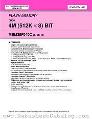 MBM29F040C-55PF datasheet pdf Fujitsu Microelectronics