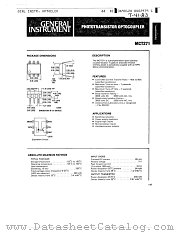 MCT271 datasheet pdf General Instruments