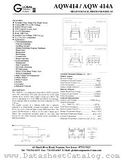AQW414 datasheet pdf Global Components & Controls