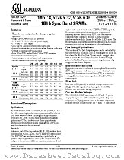 GS816032T-250I datasheet pdf GSI Technology