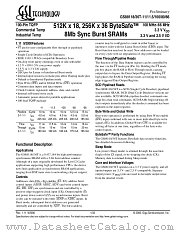 GS88118T-11.5I datasheet pdf GSI Technology