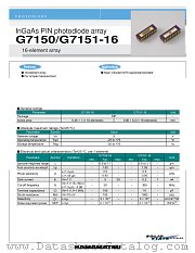 G7150-16 datasheet pdf Hamamatsu Corporation