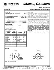 CA3080 datasheet pdf Harris Semiconductor