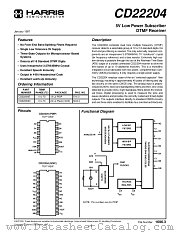 CD22204E datasheet pdf Harris Semiconductor