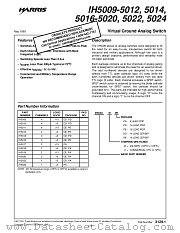IH5009MPA datasheet pdf Harris Semiconductor