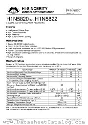 H1N5821 datasheet pdf Hi-Sincerity Microelectronics