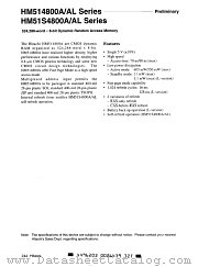 HM514800ALRR-7 datasheet pdf Hitachi Semiconductor