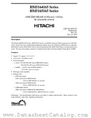 HM5165165LJ-5 datasheet pdf Hitachi Semiconductor