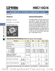 HMC110G16 datasheet pdf Hittite Microwave Corporation