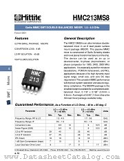 HMC213MS8 datasheet pdf Hittite Microwave Corporation