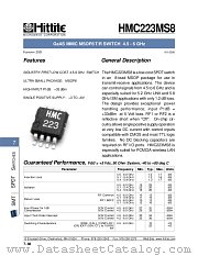 HMC223MS8 datasheet pdf Hittite Microwave Corporation