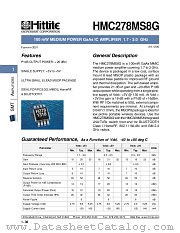 HMC278MS8G datasheet pdf Hittite Microwave Corporation