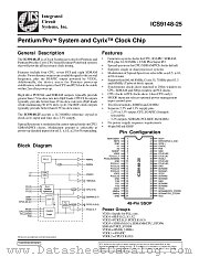 ICS9148F-25 datasheet pdf Integrated Circuit Systems