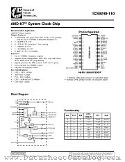 ICS9248F-110 datasheet pdf Integrated Circuit Systems