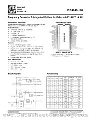 ICS9248F-126-T datasheet pdf Integrated Circuit Systems