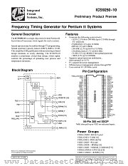 ICS9250F-10-T datasheet pdf Integrated Circuit Systems