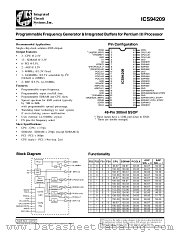 ICS94209F-T datasheet pdf Integrated Circuit Systems