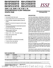 IS61LF51218D-8.5TQ datasheet pdf Integrated Silicon Solution Inc