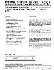IS61NLF25632-10TQ datasheet pdf Integrated Silicon Solution Inc