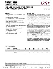 IS61SF12836-7.5B datasheet pdf Integrated Silicon Solution Inc