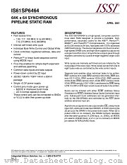 IS61SP6464-100PQI datasheet pdf Integrated Silicon Solution Inc
