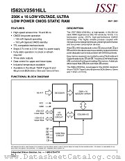 IS62LV25616LL-70T datasheet pdf Integrated Silicon Solution Inc