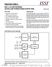 IS62V6416BLL-10TI datasheet pdf Integrated Silicon Solution Inc