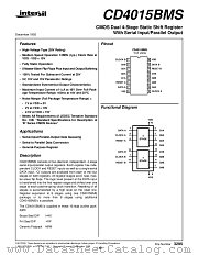 CD4015BMSFN3295 datasheet pdf Intersil
