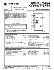 CD54ACT153F3A datasheet pdf Intersil