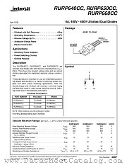 RURP650CC datasheet pdf Intersil