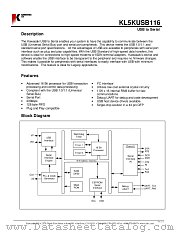 KL5KUSB116 datasheet pdf Kawasaki LSI